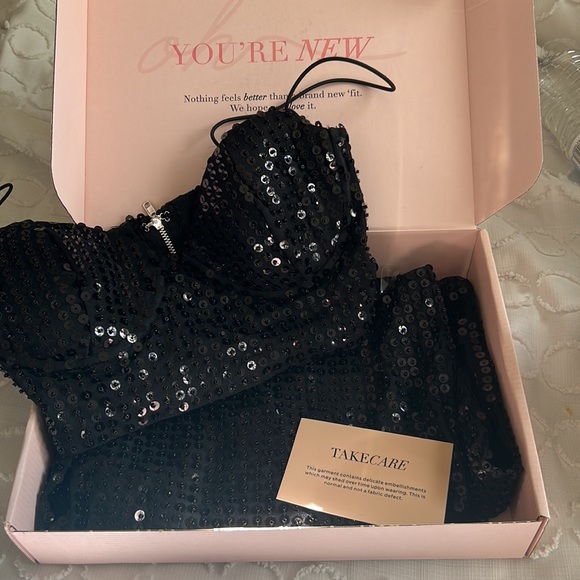 Oh Polly DISCO BALL EMBELLISHED crop top and mini skirt - Picture 5 of 5